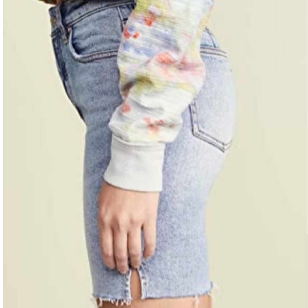 Free People Avery Denim Raw Hem Bermuda Shorts - Picture 3 of 5